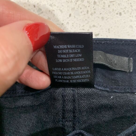 SP Black Label Sz 31 Jeans Distressed Holes Relaxed High Rise Dark Denim Women’s - Picture 9 of 11